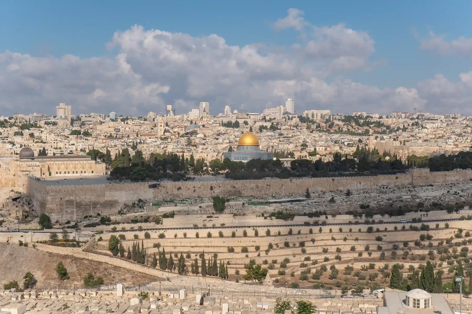 View over the Old City of Jerusalem from the Mount of Olives
